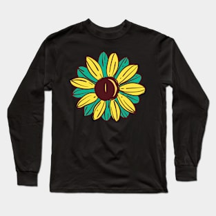 Retro Hippie Sunflower Long Sleeve T-Shirt